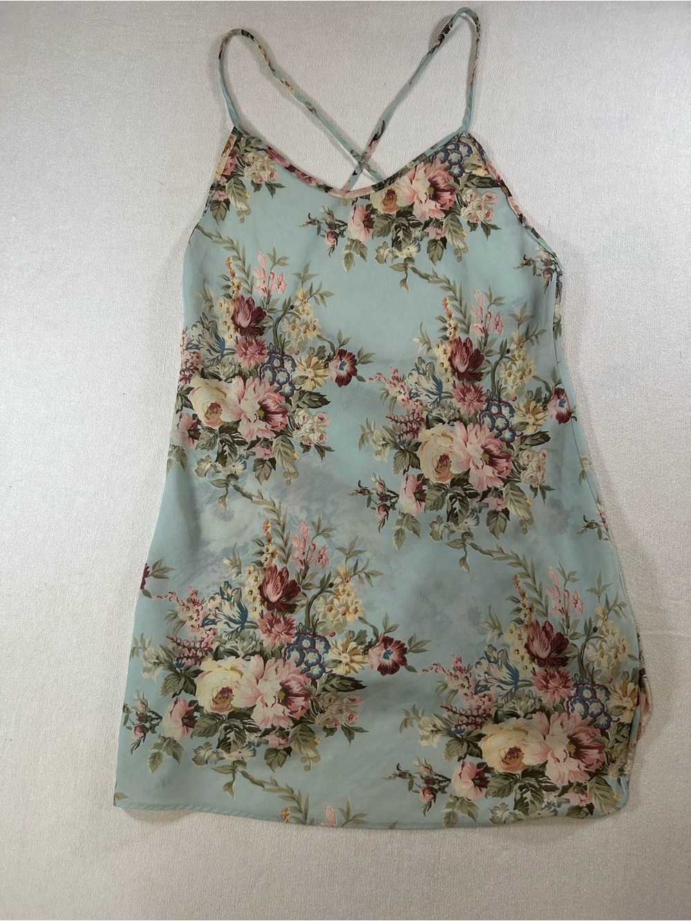 Victoria's Secret Mint Blue Floral slip dress